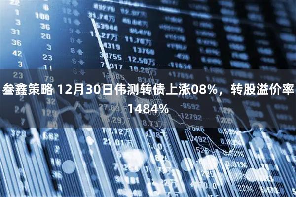 叁鑫策略 12月30日伟测转债上涨08%，转股溢价率1484%