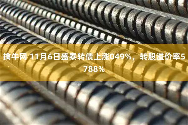 擒牛网 11月6日盛泰转债上涨049%，转股溢价率5788%